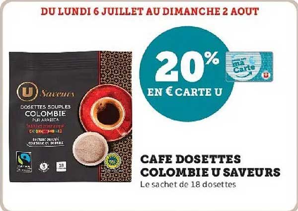 U Saveurs Colombia 18 dosettes