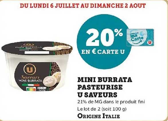 U Saveurs Mini Burrata Pasteurise