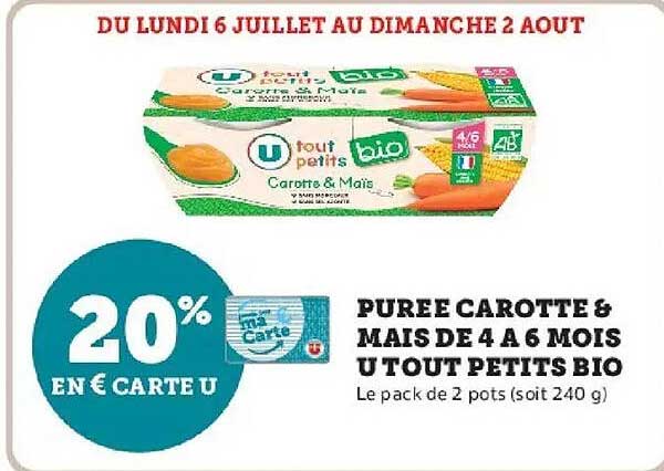 U Tout Petits Bio Carotte & Mais