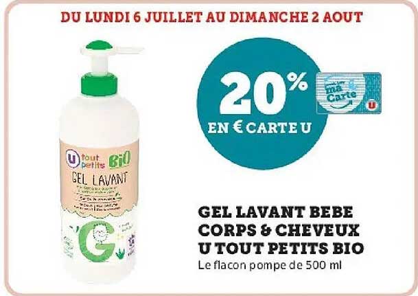 U tout petits Bio Gel Lavant Bébé Corps & Cheveux