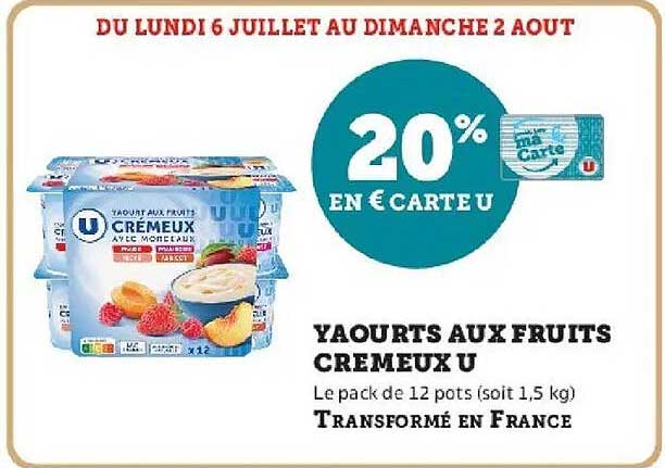 YAOURTS AUX FRUITS CREMEUX U