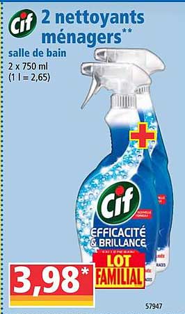 2 nettoyants ménagers cif