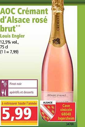 aoc crémant d'alsace rosé but louis engler