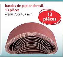 bandes de papier abrasif 13 pièces