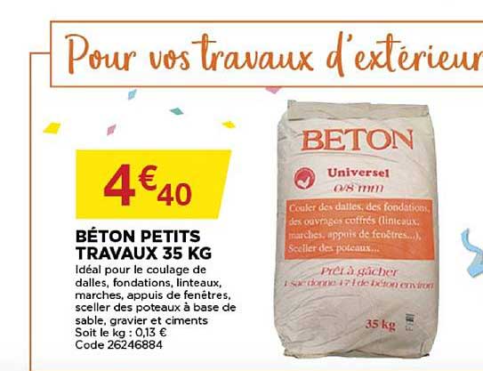 Béton Petits Travaux 35 Kg