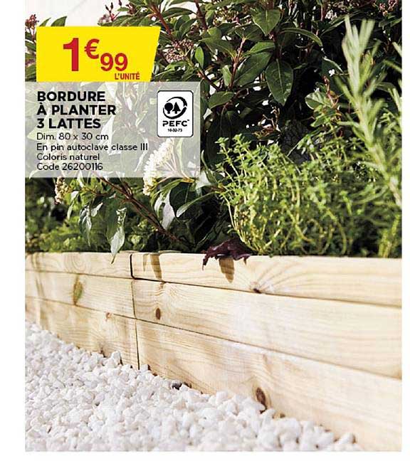 bordure à planter 3 lattes