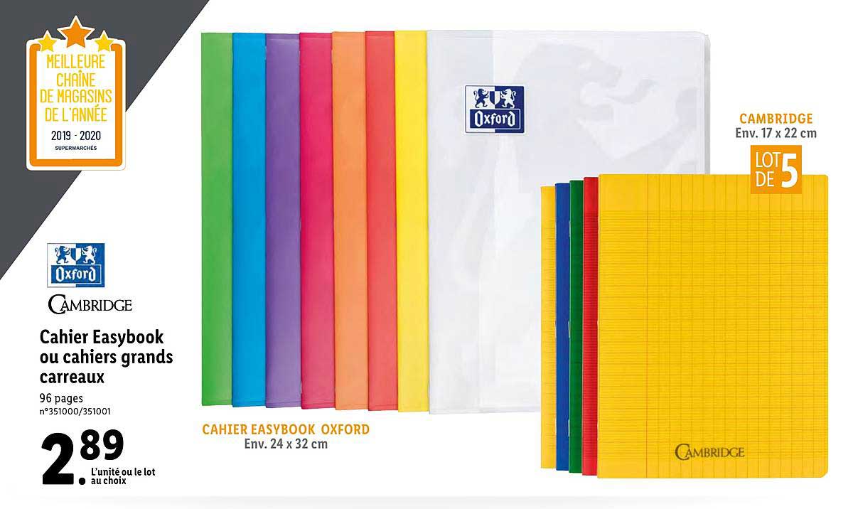 Cahier Easybook Ou Cahiers Grands Carreaux Oxford