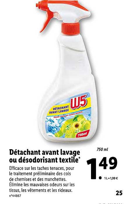 détachant avant lavage ou désodorisant textile