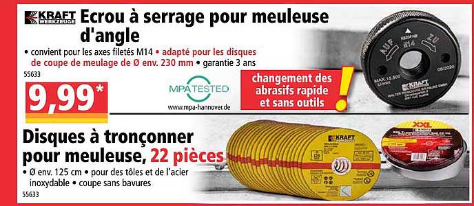 ecrou à serrrage pour meuleuse d'angle kraft werkzeuge