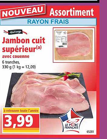 Jambon Cuit Supérieur Avec Couenne