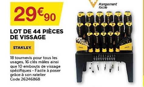 lot de 44 pièces de vissage stanley