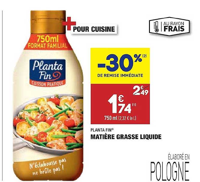 matière grasse liquide planta fin -30% de remise immédiate