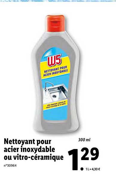 nettoyant pour acier inoxydable ou vitro céramique