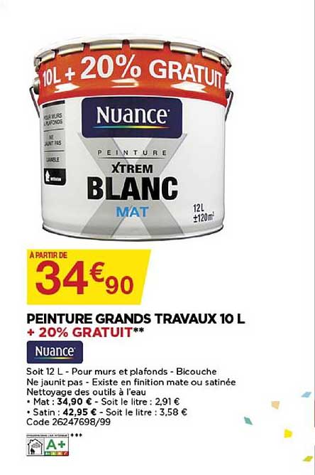 peinture grands travaux 10 l nuance