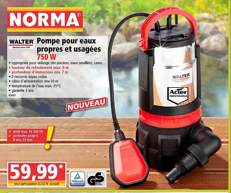pompe pour eaux propres et usagées walter