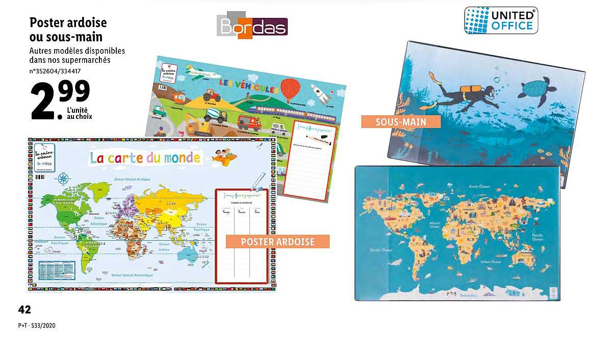 poster ardoise ou sous main