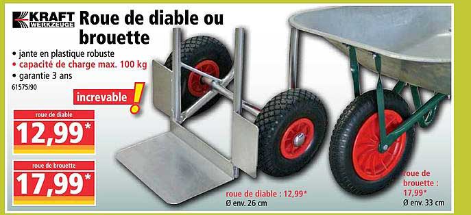roue de diable ou brouette kraft werkzeuge