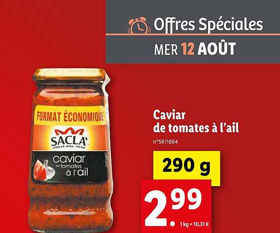 sacla caviar de tomates à l'ail