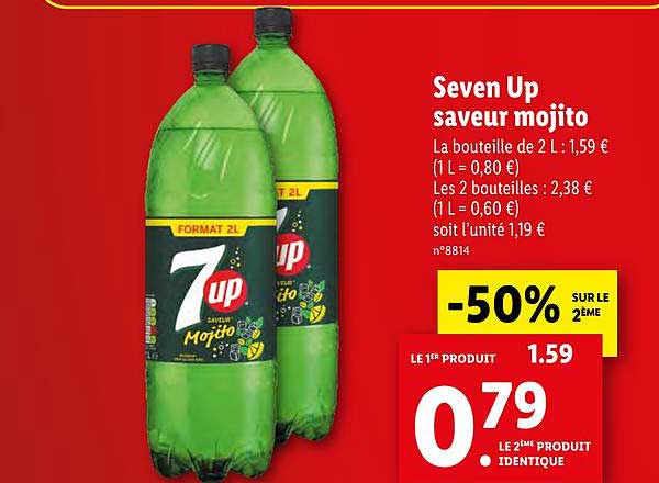 seven up saveur mojito -50% sur le 2ème