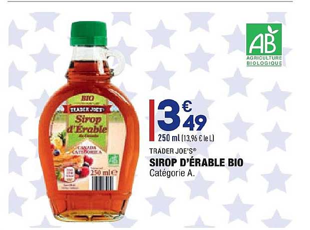 sirop d'érable bio trader joe's