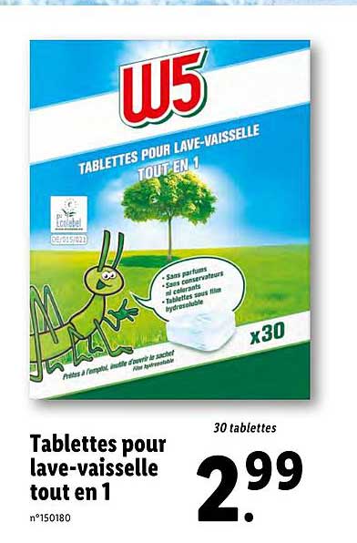 tablettes pour lave vaisselle tout en 1