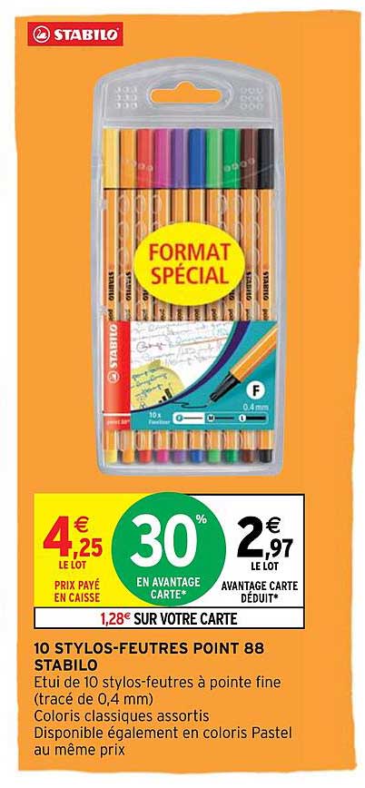 10 stylos-feutres point 88 stabilo