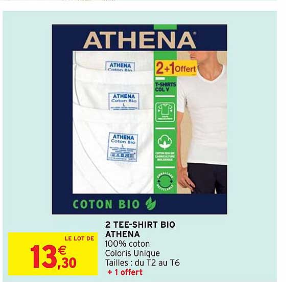 2 tee-shirt bio athena