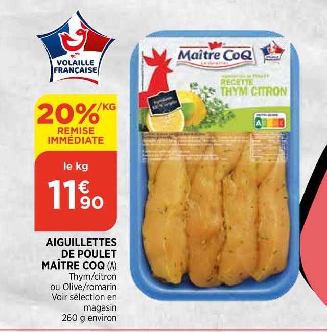 aiguillettes de poulet maître coq