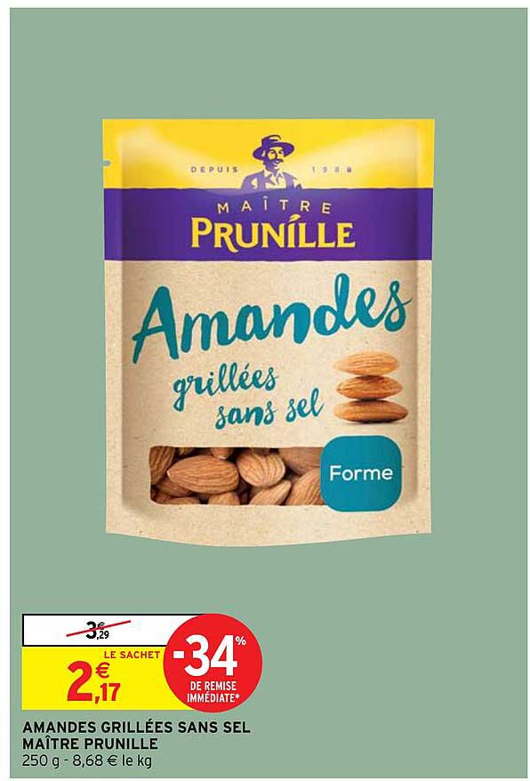 amandes grillées sans sel maître prunille