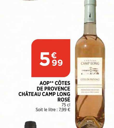 aop côtes de provence château camp long rosé