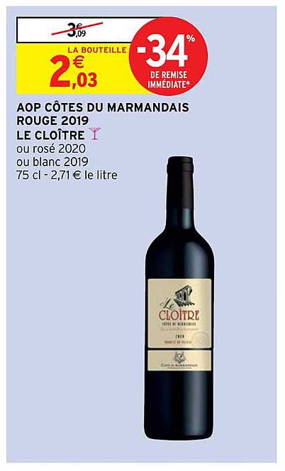aop côtes du marmandais rouge 2019 le cloître