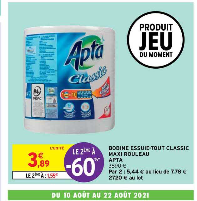 bobine essuie-tout classic maxi rouleau apta