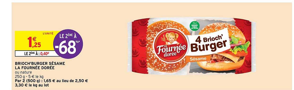 brioch'burger sésame la fournée dorée