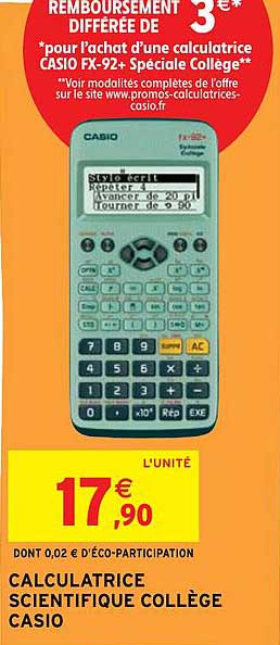 Calculatrice Scientifique Collège Casio