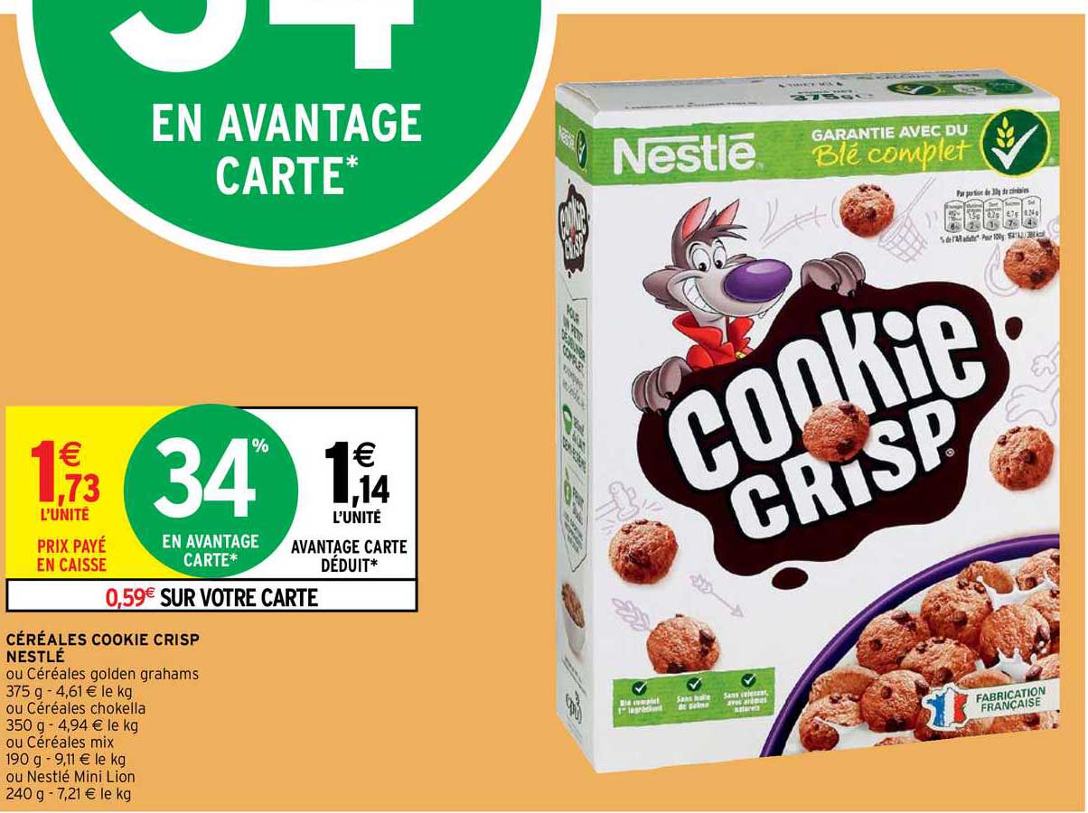 Céréales Cookie Crisp Nestlé