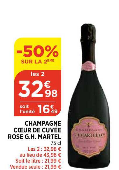 champagne cœur de cuvée rose g.h. martel