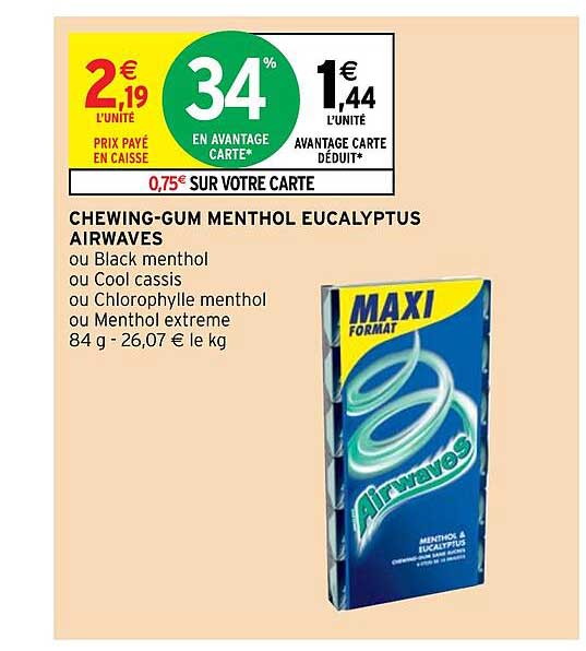 chewing-gum menthol eucalyptus airwaves