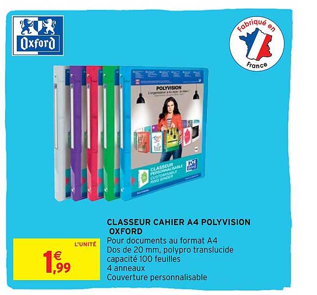 Classeur Cahier A4 Polyvision Oxford