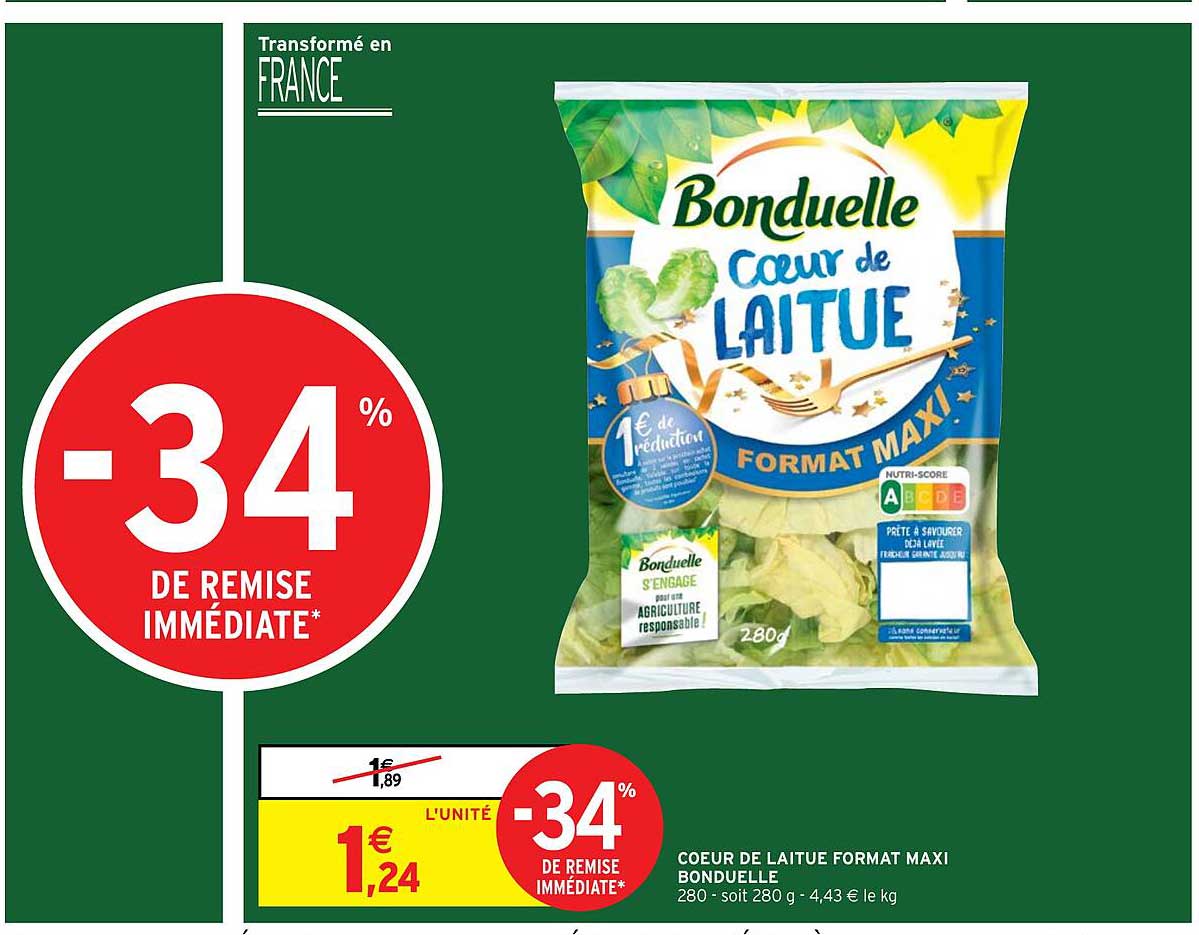 coeur de laitue format maxi bonduelle