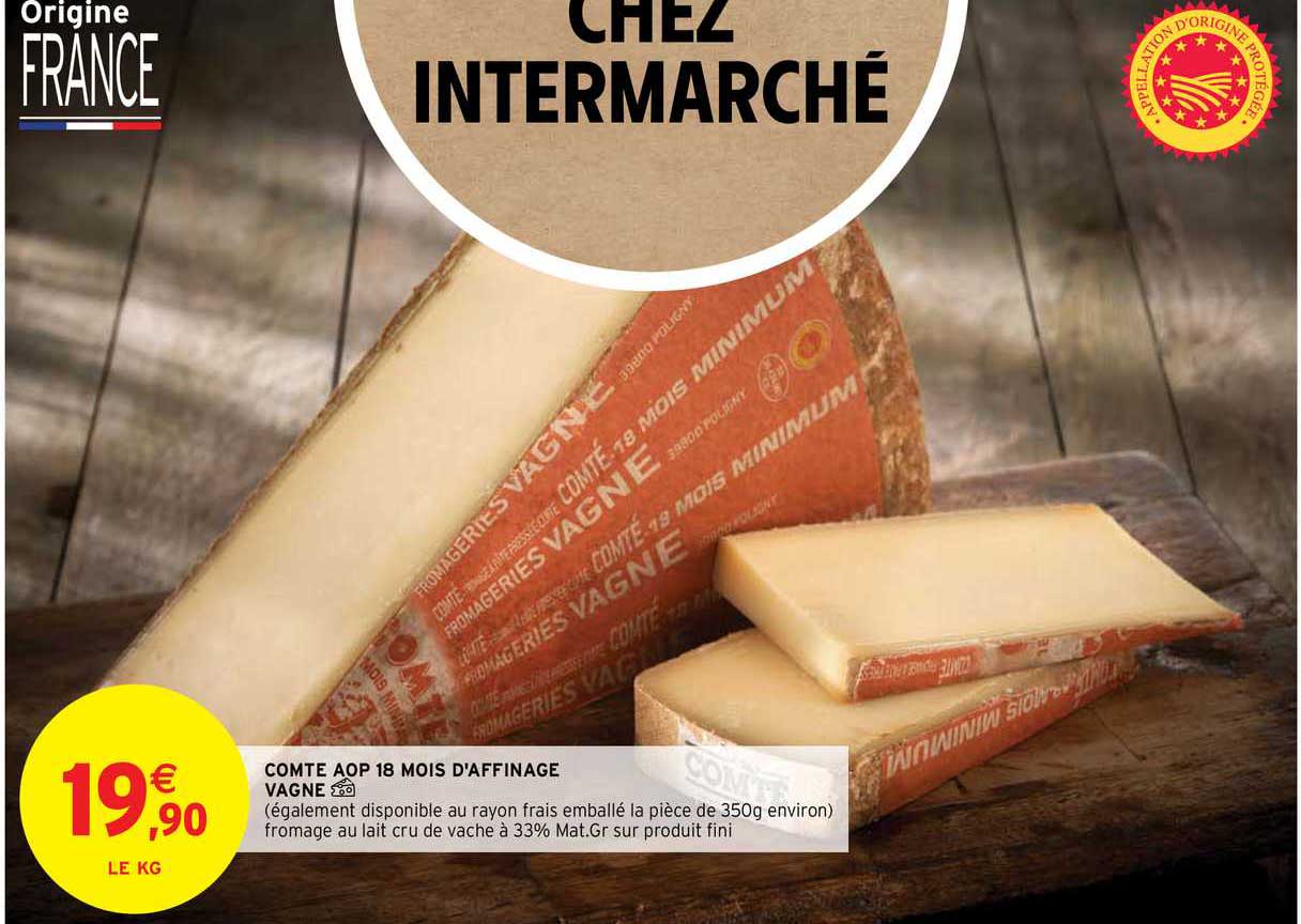 comté aop 18 mois d'affinage vagne
