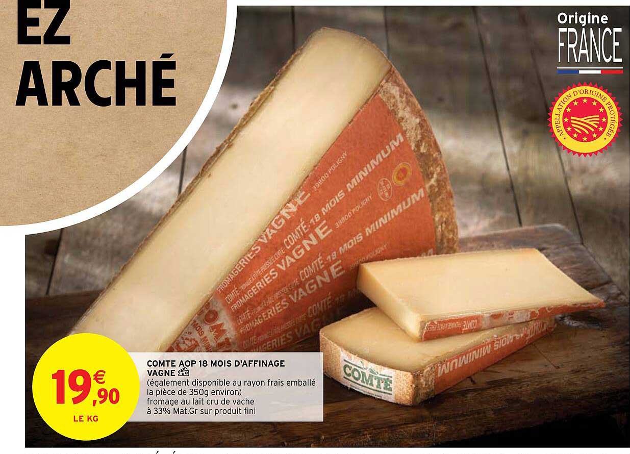 comte aop 18 mois d'affinage vagne