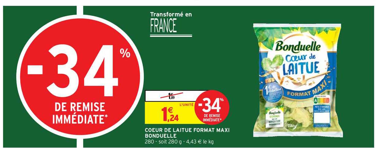 cœur de laitue format maxi bonduelle
