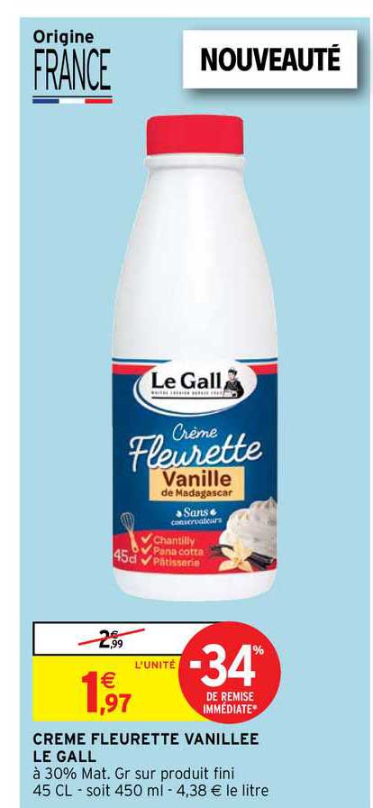crème fleurette vanillée le gall