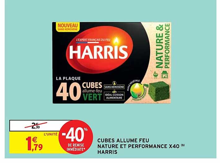 Cubes Allume Feu Nature Et Performance X40 Harris