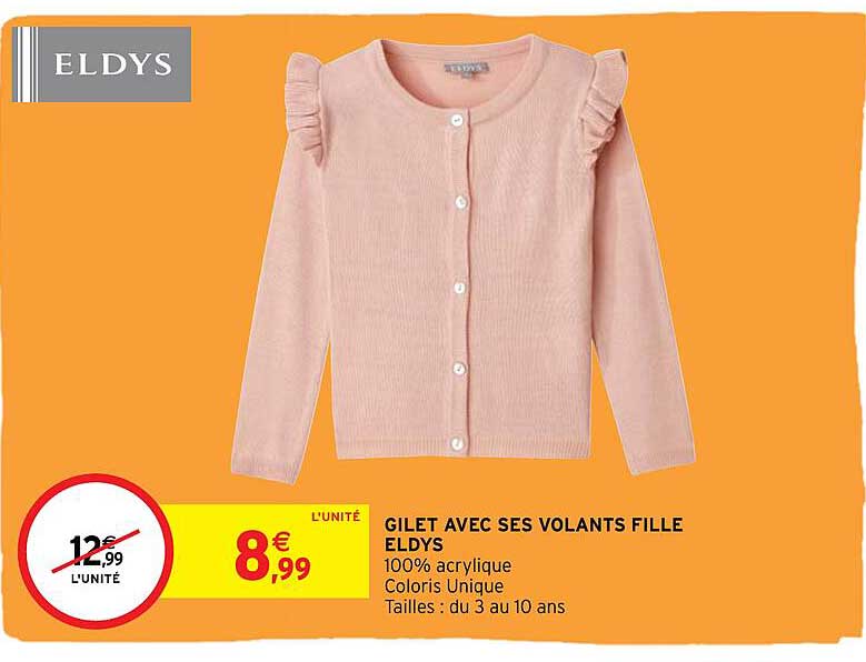 gilet avec ses volants fille eldys