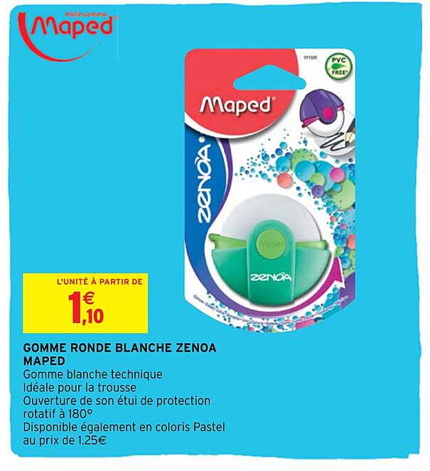 Gomme Ronde Blanche Zenoa Maped