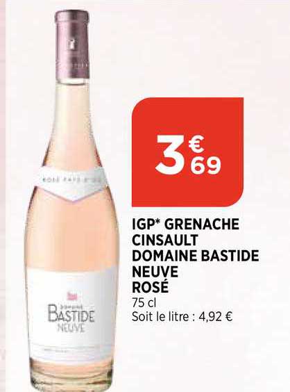 igp grenache cinsault domaine bastide neuve rosé