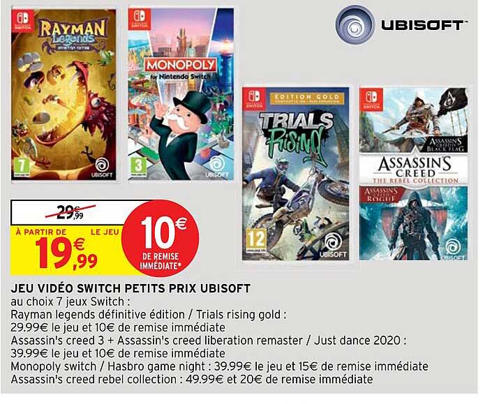 jeu vidéo switch petits prix ubisoft