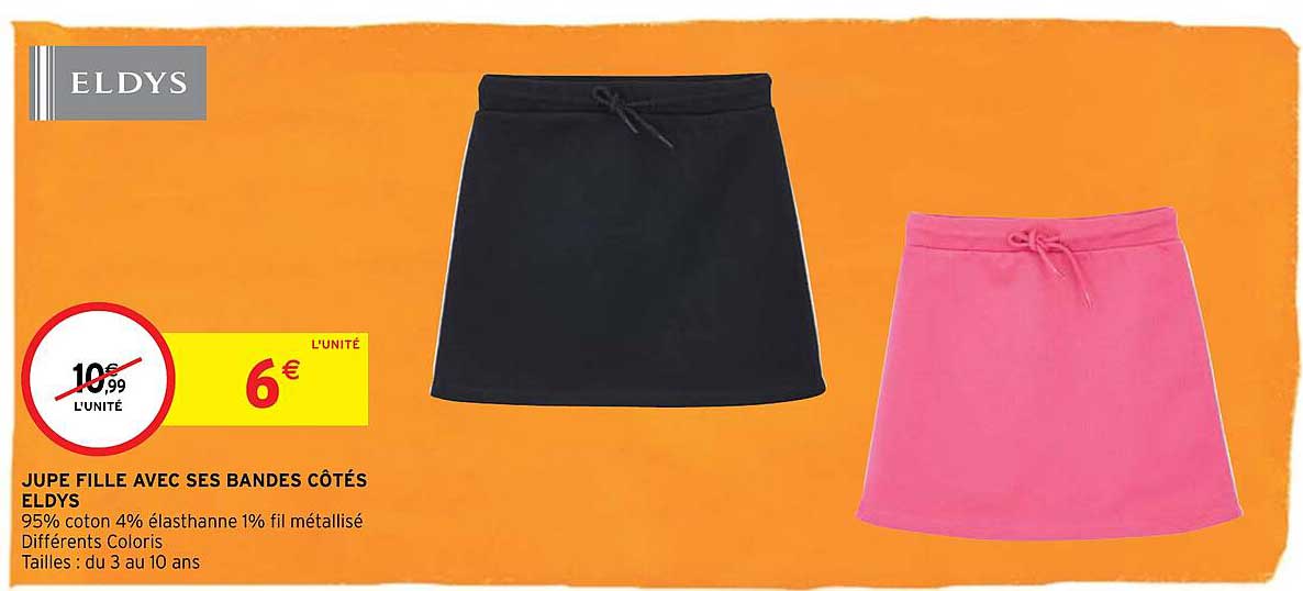 jupe fille avec ses bandes côtés eldys
