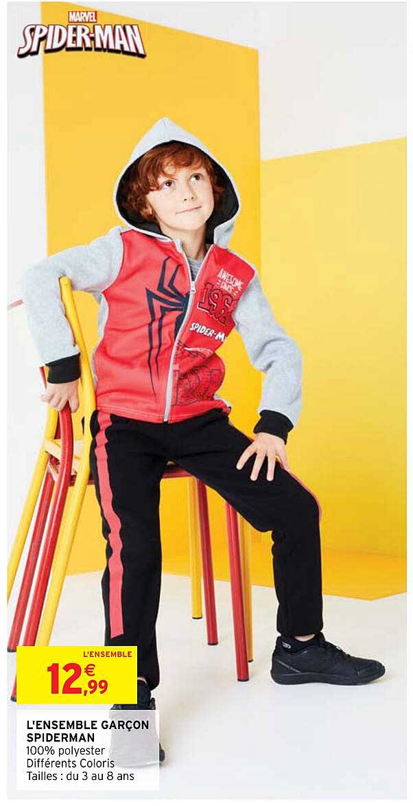 l'ensemble garçon spiderman